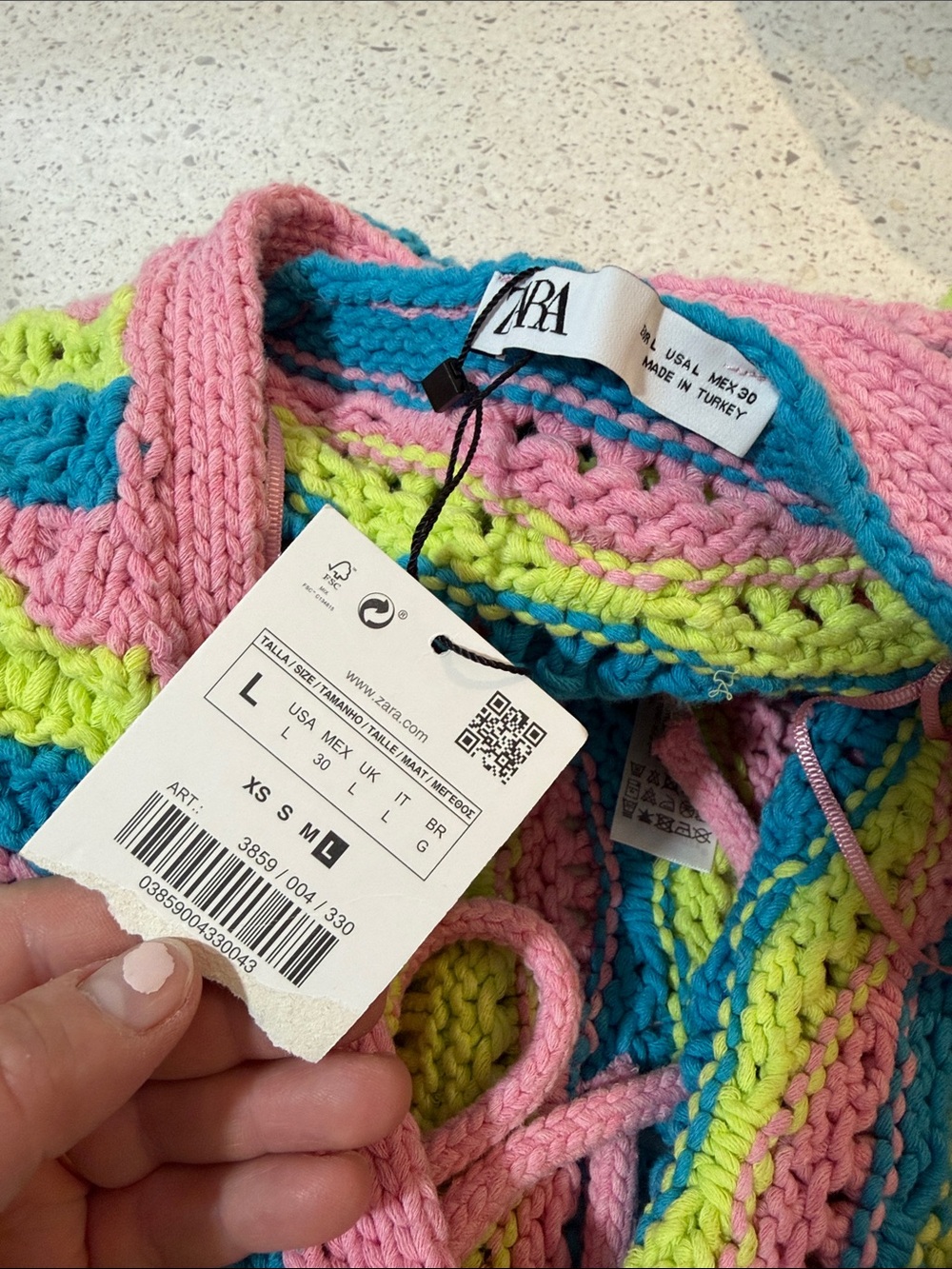 NWT ZARA Rainbow Tie-Front Sweater Cardigan Summer Bratz Lizzie McGuire Large - Picture 5 of 9